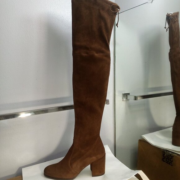 Stuart Weitzman Shoes Stuart Weitzman Tieland Walnut Suede Over The Knee Boots 85 Medium